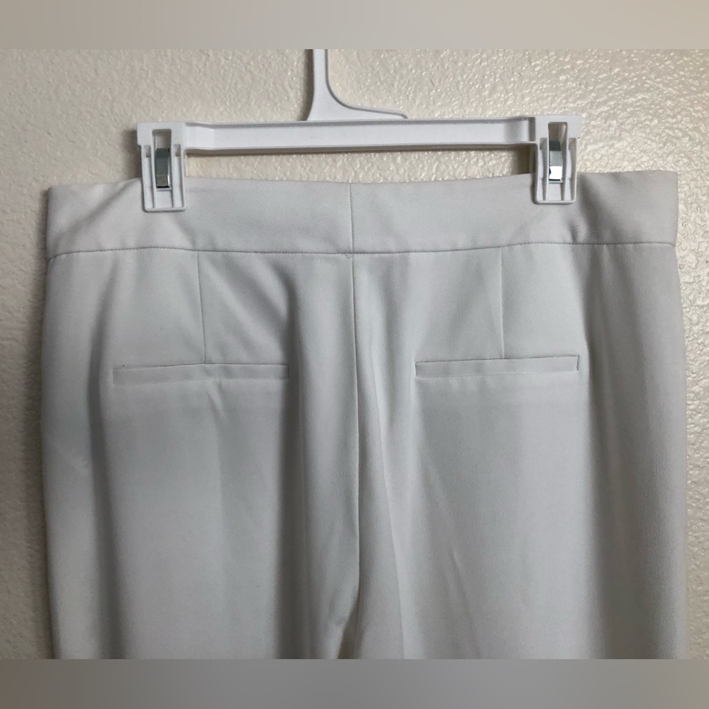 Alice + Olivia off white wide leg pants stretch high rise full length pockets - Picture 7 of 13
